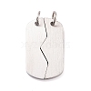 Non-Tarnish Blank 304 Stainless Steel Split Pendants STAS-D188-01P-4