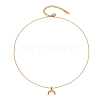 Stainless Steel Micro Pave Cubic Zirconia Moon Pendant Necklaces for Women LI0948-1-2