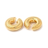 Rack Plating Brass Textured Round Cuff Earrings EJEW-R150-02G-2