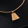 Brass Full Clear Cubic Zirconia Dollar Sign Trapezoid Pendant Box Chain Necklaces IF1636-2-1