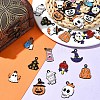 26Pcs 13 Styles Halloween Theme Spray Painted Alloy Enamel Pendants ENAM-FS0002-09-8