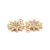 Brass Micro Pave Clear Cubic Zirconia Charms KK-A156-20LG-3