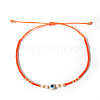 Glass Seed Beads & Resin Braided Bead Bracelets TK7632-2-1