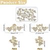 SUPERFINDINGS 8Pcs 2 Style  Brass Micro Pave Clear Cubic Zirconia Links Connectors ZIRC-FH0001-24-4