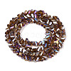 Electroplate Transparent Glass Beads Strands GLAA-N021-4mm-07-2