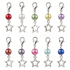 10Pcs 10 Colors Star Alloy Pendant Decorations HJEW-JM02649-2