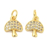 Rack Plating Brass Micro Pave Clear Cubic Zirconia Pendants KK-B093-25G-1