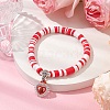 Natural Gemstone & MIYUKI Seed Beads Heart Charm Bracelets BJEW-MZ00084-09-2