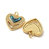 Valentine's Day Brass Micro Pave Cubic Zirconia with Synthetic Opal Pendants KK-D096-02C-G-2