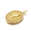 Religion Themed Rack Plating Brass Micro Pave Cubic Zirconia Pendants KK-L226-007G-17-2