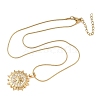 304 Stainless Steel Micro Pave Clear Cubic Zirconia Pendant Necklaces for Women NJEW-Z103-01G-09-4
