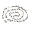 Non-Tarnish 304 Stainless Steel Rope Chain Necklaces NJEW-I245-07E-P-2