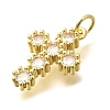 Brass Micro Pave Clear Cubic Zirconia Pendants KK-M309-02G-2