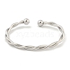 Non-Tarnish Twisted 304 Stainless Steel Cuff Bangles for Women BJEW-P331-08P-2