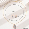 Elegant Vintage Micro Pave Cubic Zirconia Oval Necklace & Stud Earrings Set for Women AT7277-1-1