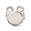 Hammered 304 Stainless Steel Cuff Ring Components SA-CBAC0DF-02E-P-2