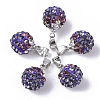 Polymer Clay Rhinestone Pendants RB-S055-38F-1