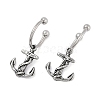 Anchor 316 Surgical Stainless Steel Hoop Earrings EJEW-G416-43AS-4