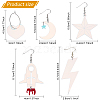 ANATTASOUL 5 Pairs 5 Styles Rainbow Color Acrylic Dangle Earrings with Iron Pins EJEW-AN0003-62-2