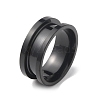 Titanium Steel Grooved Finger Ring RJEW-WH0004-32A-EB-1