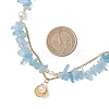 Natural Aquamarine Chips Beads Necklaces & Bracelets Sets for Women SJEW-JS01372-01-3