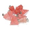 Cherry Quartz Glass Pendants G-B127-13P-06-1