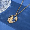 Brass Clear Cubic Zirconia Pendant Necklaces for Women LS-NJEW-B121-01G-02-3