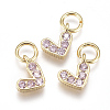 Brass Micro Pave Cubic Zirconia Charms ZIRC-F111-08G-09-1