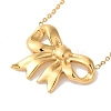 Ion Plating(IP) 304 Stainless Steel Cable Chain Bowknot Pendant Necklaces NJEW-Z041-03G-01-1