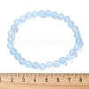 Natural & Dyed White Jade Bead Stretch Bracelets BJEW-K212-A-018-5