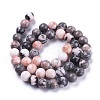 Natural Pink Zebra Jasper Beads Strands G-K410-04-8mm-2