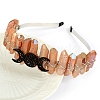 Hollow Triple Moon Metal with Raw Natural Quartz Wrapped Hair Hair Bands PW-WGCA1A6-15-1