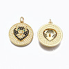 Brass Micro Pave Cubic Zirconia Pendants ZIRC-N039-124A-NF-2