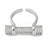 Rack Plating Brass Micro Pave Cubic Zirconia Cuff Rings for Women KK-M021-02P-2