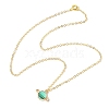 Alloy Light Sea Green Enamel Planet Pendant Neckiaces for Women NJEW-JN05001-4