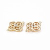 Brass Micro Pave Clear Cubic Zirconia Connector Charms X-KK-S356-712-2