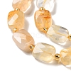 Natural Yellow Hematoid Quartz/Golden Healer Quartz  Beads Strands G-H061-A06-01-4