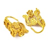 Flower Brass Earring Hooks with Round Tray KK-G502-23B-G-2