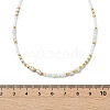 Boho Natural Cultured Freshwater Pearl & Round Seed Beaded Braided Necklaces for Women NJEW-JN06187-01-3