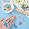 21Pcs 7 Colors Electroplate Opaque Resin Cabochons RESI-FG0001-16-3