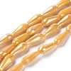 Electroplated Opaque Glass Beads Strands EGLA-L015-FR-B14-01-1