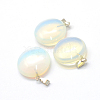 Flat Round Opalite Pendants G-Q370-15-2