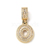 Brass Clear Cubic Zirconia European Dangle Charms KK-R003-01G-00-2