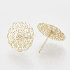 Brass Stud Earrings KK-S345-278G-2