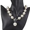 Imitation White Pearl Acrylic Beaded Necklaces NJEW-JN05122-01-3