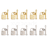 CHGCRAFT 10 Sets 2 Colors Rack Plating Brass Toggle Clasps ZIRC-CA0001-21-1