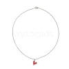 Glass Seed Heart Pendant Necklaces NJEW-MZ00020-01-1