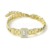 Natural Shell & Cubic Zirconia Rectangle Link Bracelet BJEW-Q775-04G-2