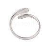 Non-Tarnish 304 Stainless Steel Open Cuff Ring for Women STAS-S125-12P-3