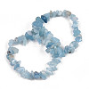 Unisex Chip Natural Aquamarine Beaded Stretch Bracelets BJEW-S143-33-7